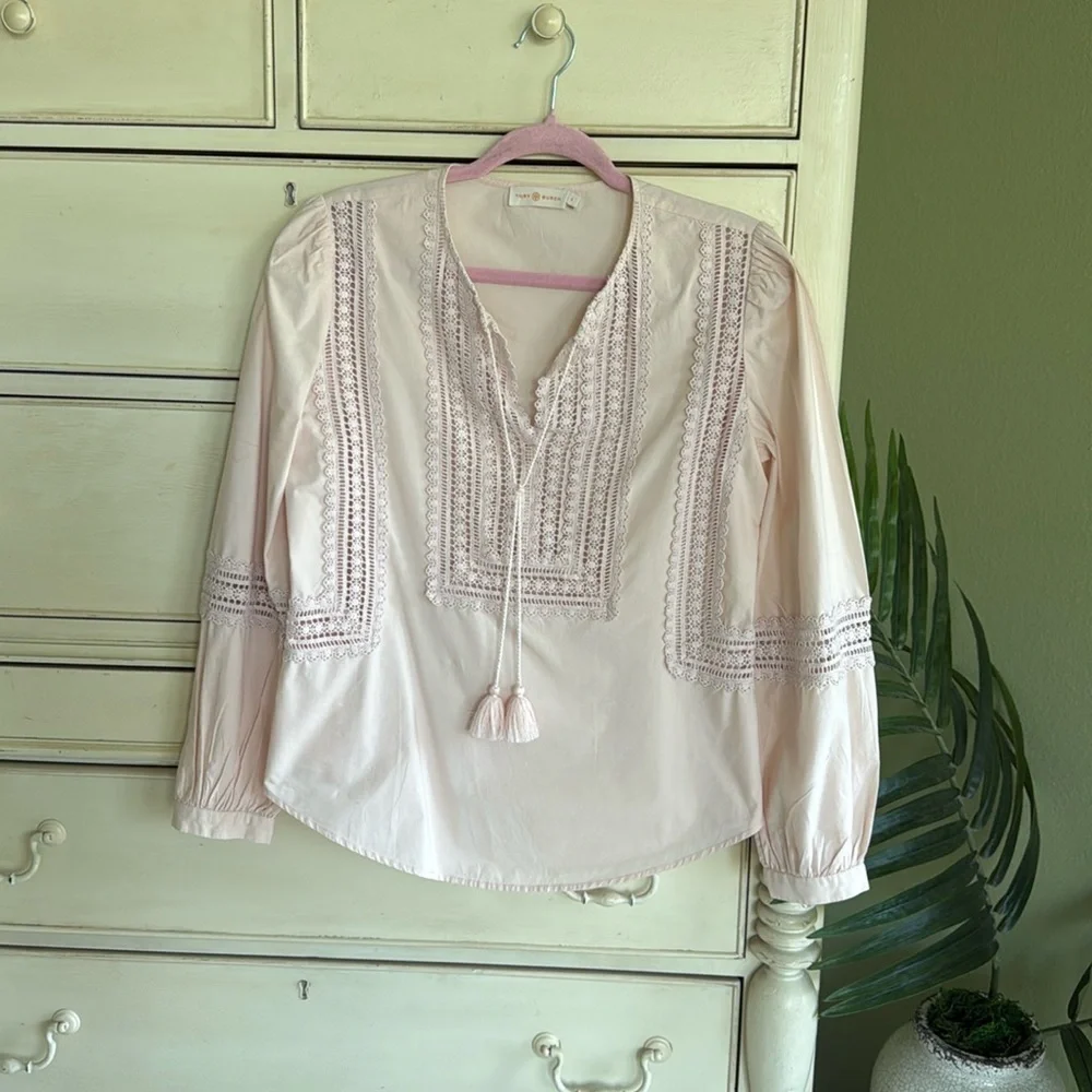 Tory Burch Marissa Top in Porcelain Pink size 4